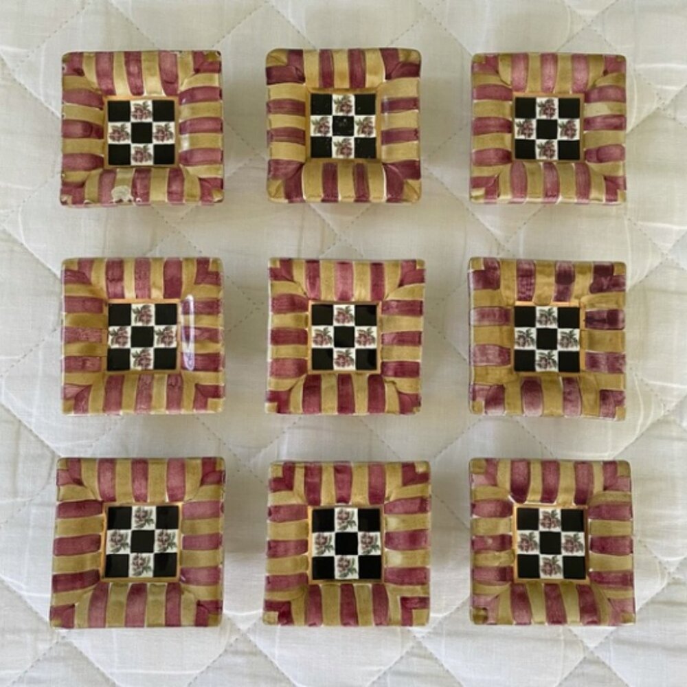 Mackenzie-Childs Frank and Mustard Torquay Knobs set of 9